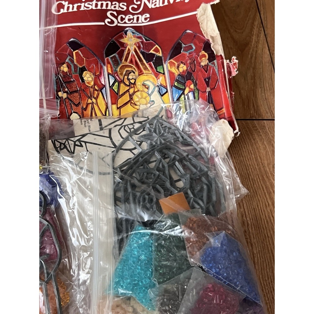 Vtg Makit & Bakit Stained Glass Suncatcher Disney Nature Nativity - Picture 7 of 10